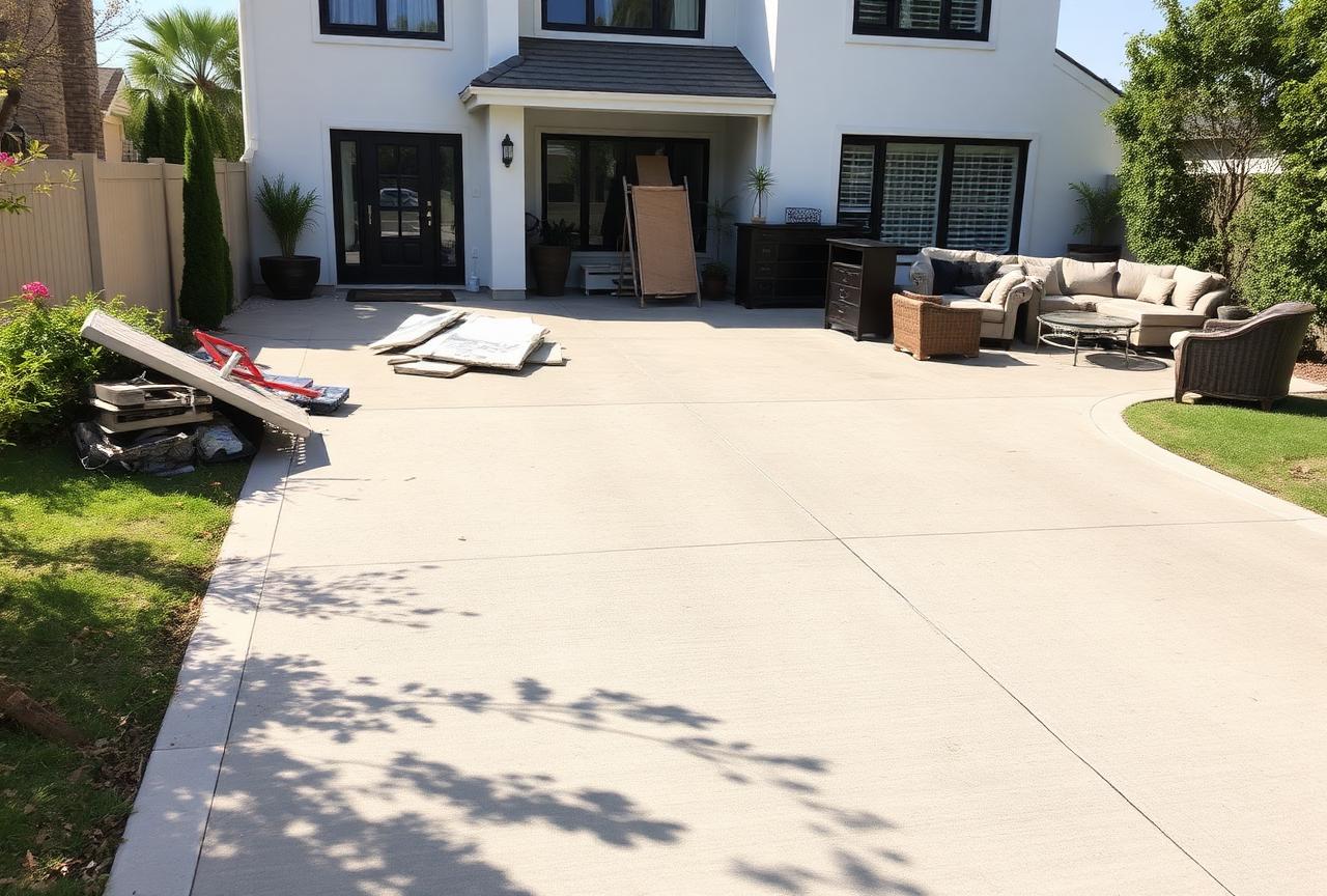 Driveway after large waste removal